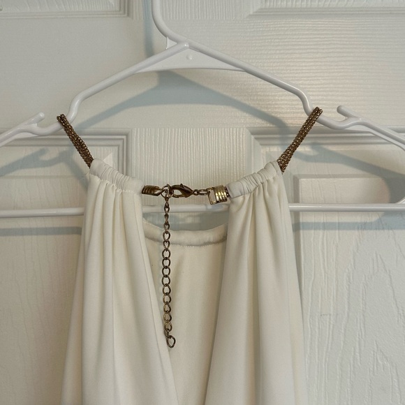 Cache White Dress with Ruched Design - Picture 3 of 5